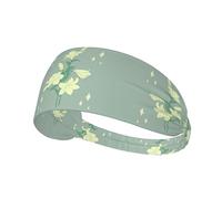 Diadema deportiva con dibujos animados de lirios blancos, diadema elástica para yoga, adecuada para correr, fitness, ciclismo y otros deportes.