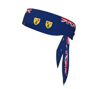Diadema deportiva con diseño de bandera de las Islas Turcas y Caicos, adecuada para viajes al aire libre y varios deportes. Diadema deportiva unisex que absorbe el sudor