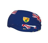 Diadema deportiva con diseño de bandera de las Islas Turcas y Caicos que absorbe el sudor, elegante diadema de tenis, perfecta para correr, baloncesto, yoga y fitness.