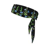 Diadema deportiva con diseño de flores de aciano al sol, absorbe el sudor, antideslizante y ajustable, para correr, baloncesto, yoga
