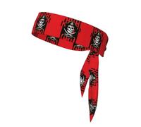 Diadema deportiva con espada de cruz pirata, banda transpirable de doble cara que absorbe el sudor para correr, ciclismo, gimnasio, entrenamientos, corbata para la cabeza, ajuste ajustable