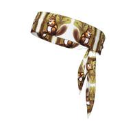 Diadema deportiva con estampado de ardilla que come nueces, adecuada para baloncesto, correr y pista y campo