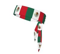 Diadema deportiva con estampado de bandera de México, elástica, ajustable, unisex, suave, cómoda, transpirable