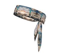 Diadema deportiva con estampado de Estatua de la Libertad en Nueva York, absorbe el sudor, unisex, talla adecuada para todos