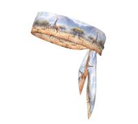 Diadema deportiva con estampado de jirafa de sabana africana, adecuada para baloncesto, correr y pista y campo