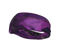 Diadema deportiva con estampado de mármol con textura morada oscura para hombres y mujeres, banda deportiva para tenis, baloncesto, correr, gimnasio