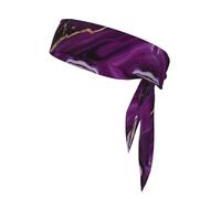 Diadema deportiva con estampado de mármol y textura morada oscura, bandanas para entrenamiento, bandas atléticas para correr y tenis