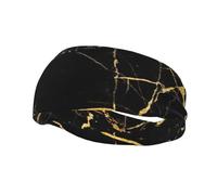 Diadema deportiva con estampado de papel tapiz dorado y negro, para entrenamiento, correr, para mujeres y hombres, unisex, divertida