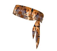 Diadema deportiva con estampado de zorro, banda para el pelo para entrenamiento, correr, yoga, talla única
