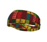 Diadema Deportiva con Estampado Patchwork de Estilo Africano, Transpirable, Ideal para Correr, Yoga y Fitness. Unisex.