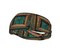 Diadema Deportiva con Estampado rústico de Puerta de Madera Antigua Que Absorbe la Humedad para Correr, Yoga y Fitness (Unisex)