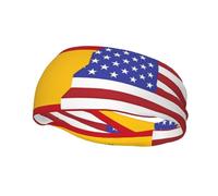 Diadema deportiva con la bandera de España americana que absorbe el sudor, adecuada para correr, yoga, fitness, ciclismo y tenis