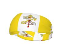 Diadema deportiva con la bandera del Vaticano, ligera, elástica, transpirable, absorbe la humedad, para hombres y mujeres