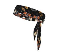 Diadema Deportiva con Lazos para Soporte de batería de Rock para Hombres y Mujeres, Diadema Ajustable para Karate, Baloncesto, Correr y Tenis.