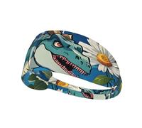 Diadema Deportiva con un Bonito Estampado de Dinosaurios, Diadema elástica para Yoga, Adecuada para Correr, Hacer Ejercicio, Montar en Bicicleta y Otros Deportes.