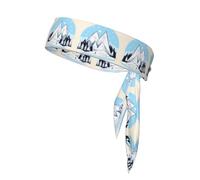 Diadema deportiva de doble cara con diseño de montañas nevadas, unisex, para jugar a la pelota, fitness y actividades al aire libre