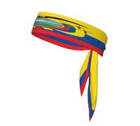 Diadema deportiva de la bandera de Ecuador de doble cara transpirable que absorbe el sudor para correr, ciclismo, gimnasio, entrenamientos, corbata para la cabeza, ajuste ajustable