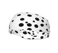 Diadema deportiva de lunares blancos y negros que absorbe el sudor, elegante diadema de tenis, perfecta para correr, baloncesto, yoga y fitness.