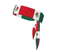 Diadema Deportiva de Secado rápido con Estampado de la Bandera de México - Banda elástica Ajustable para el Sudor, Ideal para Baloncesto, Correr y Tenis.