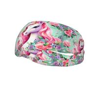 Diadema deportiva de unicornio rosa, absorbe el sudor, elástica, a la moda, transpirable, ligera, plegable