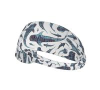 Diadema Deportiva, Diademas elásticas, Banda para el Pelo para Gimnasio, Ciclismo, Tenis,Tiburón Ballena