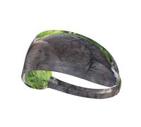 Diadema deportiva elástica con diseño de conejo de liebre gris, adecuada para correr, fitness, tenis, yoga