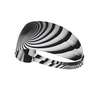 Diadema Deportiva elástica con diseño de ilusión óptica en Espiral (GIF) para Correr, Ciclismo y Yoga. Transpirable y Absorbente del Sudor. Se Adapta a la mayoría de Hombres y Mujeres.