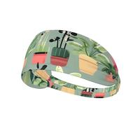 Diadema Deportiva elástica con diseño de Planta bonsái para Correr, Ciclismo y Yoga. Pañuelo Transpirable Que Absorbe el Sudor. Se Adapta a la mayoría de Hombres y Mujeres.