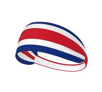 Diadema deportiva elástica con estampado de bandera de Costa Rica, transpirable y absorbe el sudor, adecuada para yoga, correr y fitness