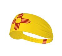 Diadema deportiva elástica con estampado de bandera de Nuevo México, transpirable y absorbe el sudor, adecuada para yoga, correr y fitness