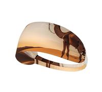 Diadema deportiva elástica con estampado de camello solitario, adecuada para deportes, viajes y fitness en interiores