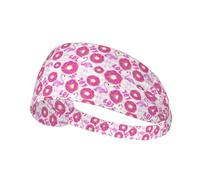 Diadema deportiva elástica con estampado de flamencos y donas, compatible con casco, para senderismo, ciclismo, correr, entrenamiento