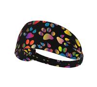 Diadema deportiva elástica con estampado de huellas de perro, compatible con casco, para senderismo, ciclismo, correr, entrenamiento