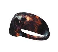 Diadema Deportiva elástica con Estampado de Lobo espantoso, Banda atlética para Mujeres y Hombres.