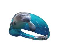 Diadema deportiva elástica con estampado de manatíes de las Indias Occidentales, adecuada para correr, fitness, tenis, yoga