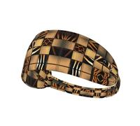 Diadema deportiva elástica con estampado de retazos de mezclilla, compatible con casco, para senderismo, ciclismo, correr, entrenamiento