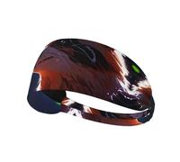 Diadema deportiva elástica con estampado de zorro plateado láser: banda elástica para correr, gimnasio, ciclismo, yoga, fitness y viajes