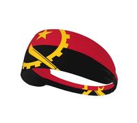 Diadema deportiva elástica con la bandera de Angola, adecuada para correr, fitness, tenis, yoga