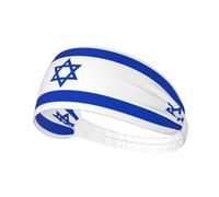 Diadema Deportiva elástica con la Bandera de Israel para Correr, Ciclismo y Yoga. Pañuelo Transpirable Que Absorbe el Sudor. Se Adapta a la mayoría de Hombres y Mujeres.