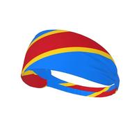 Diadema deportiva elástica con la bandera del Congo, suave, agradable al tacto, absorbente y transpirable para una variedad de deportes al aire libre