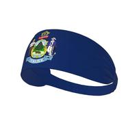 Diadema Deportiva elástica con la Bandera del Estado de Maine para Correr, Ciclismo y Yoga. Pañuelo Transpirable Que Absorbe el Sudor. Se Adapta a la mayoría de Hombres y Mujeres.
