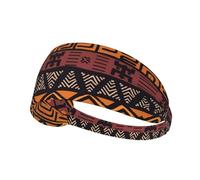 Diadema deportiva elástica de tela de barro africano con estampado tribal, diadema deportiva elástica adecuada para viajes deportivos y fitness en interiores