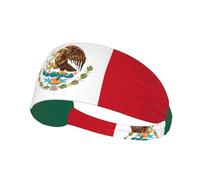 Diadema deportiva elástica estampada con la bandera de México, ideal para correr, tenis, yoga y fitness en interiores