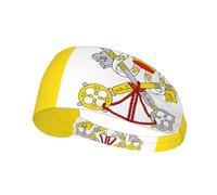 Diadema deportiva elástica estampada con la bandera del Vaticano, adecuada para deportes, viajes y fitness en interiores