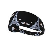 Diadema deportiva elástica estampada de la Torre Eiffel: banda elástica para correr, gimnasio, ciclismo, yoga, fitness y viajes