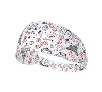 Diadema deportiva elástica estampada de la Torre Eiffel: banda elástica para correr, gimnasio, ciclismo, yoga, fitness y viajes