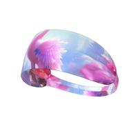 Diadema deportiva elástica JKIEGOQ rosa con estampado de pájaros guapos de elastano, suave, transpirable, de secado rápido