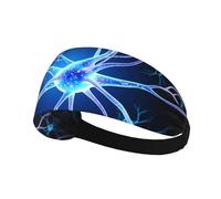 Diadema deportiva elástica para el cabello, extensiones de neuronas MSRHIUEF impresas, banda atlética para mujeres y hombres