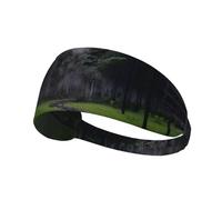 Diadema deportiva elástica para el pelo con estampado de bosque fresco después de la lluvia, elastano, suave, transpirable, de secado rápido