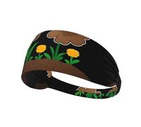 Diadema deportiva elástica para el pelo con flores WHJSHOP plantadas en vaca, sello de estiércol de elastano, suave, transpirable, de secado rápido